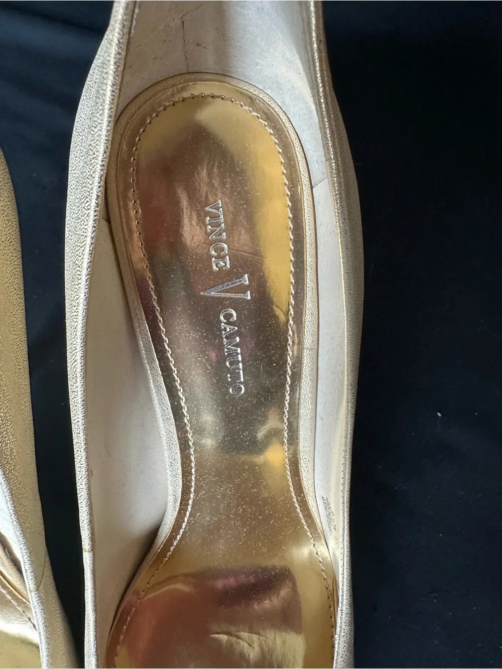 Vince Camuto Leather Platform Shimmery Champagne High Heel Pumps 8.5 shoes